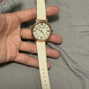 Anne Klein Rose Gold and White Watch